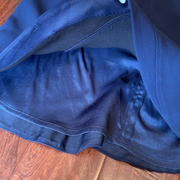 J. Crew miniskirt tulip shape navy blue lined zipper closure size 12 flirty - Picture 7 of 9